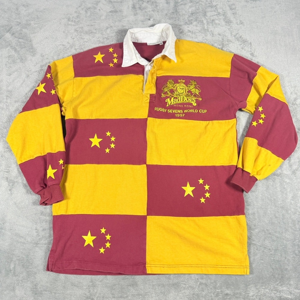 VTG Mad Dogs Mens 48 Rugby Sevens World Cup 1997 Jersey Hong Kong Burgundy XL